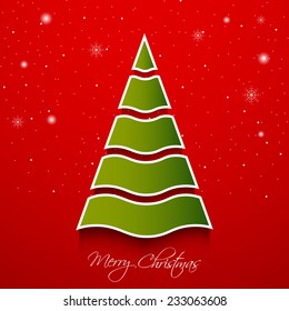 Illustration of intricate Christmas tree greeting card.