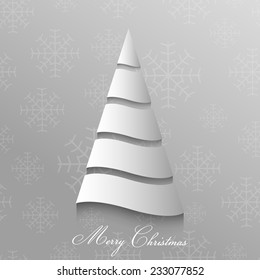 Illustration of intricate Christmas tree greeting card.