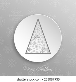 Illustration of intricate Christmas tree greeting card.