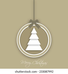 Illustration of intricate Christmas tree greeting card.