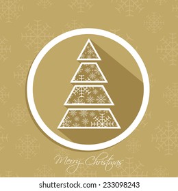Illustration of intricate Christmas tree greeting card.