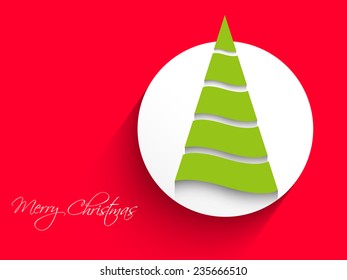 Illustration of intricate Christmas tree greeting card.