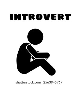 An illustration of an introverted stick figure