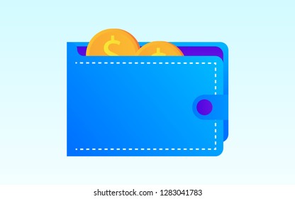 illustration of investment or saving money which increases in bank saving. wallet and money coin. business growth up vector design