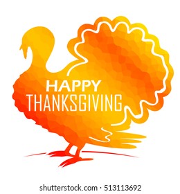 illustration of invitation card for Happy Thanksgiving with turkey