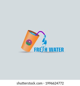 illustration of an invitation to drink fresh mineral water to nourish the body