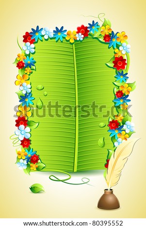 Ilration Invitation Letter On Banana Leaf Stock Vector Royalty Ilration Of Invitation Letter On Banana Leaf