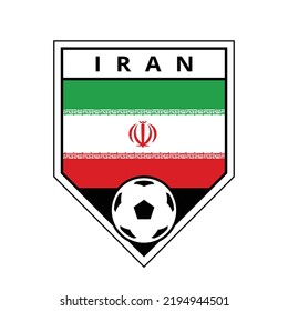 Illustration of Iran Angled Team Badge for Football Tournament