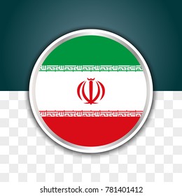 illustration of iran flag with isolated transparent background