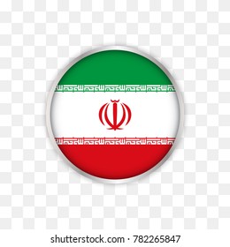 illustration of iran flag with isolated transparent background