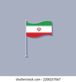 Illustration of Iran flag Template