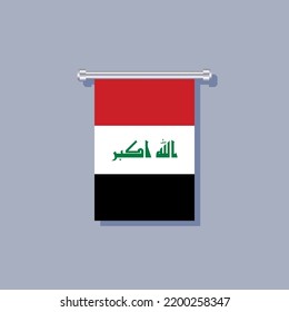 Illustration of Iraq flag Template