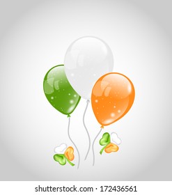 Illustration Irish colorful balloons with clovers for St. Patrick's Day - vector