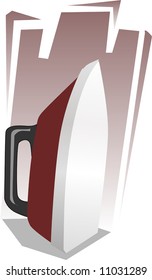 Illustration of Iron in brown background	