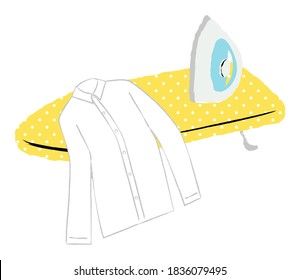 illustration of iron with brush
