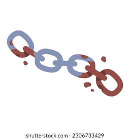 Illustration of iron chain icon with rust
