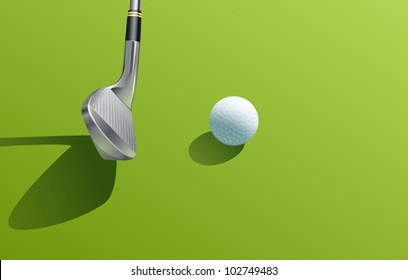 Illustration of iron golf shot