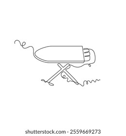 illustration of ironing table one continuous line art. line, simple, hand drawn and sketch style. for icon, symbol, sign or logo