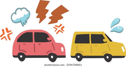 An illustration of an irritated car behind and a troubled car in front.