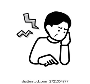 Ilustración de un hombre irritado Vector