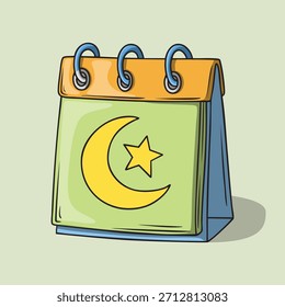 Ilustração do Calendário Islâmico Baseado no Mês Islâmico