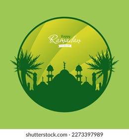 illustration of islamic element for ramadan greeting card design