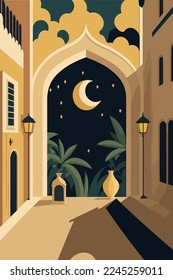 Illustration islamischer Moschee Hintergrund Islam, ramadan Grußkartendesign-Banner-Vorlage