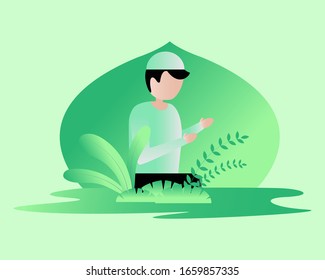 Illustration of the Islamic theme of Ramadan Prayers. vector design