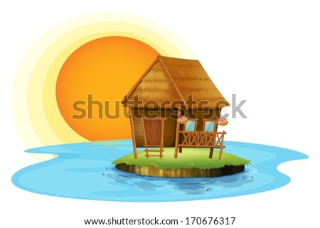 Similar – Image, Stock Photo Hut at the lake in the sunset