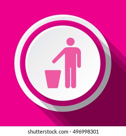 An Illustration of an Isloated Icon - Man with Bin