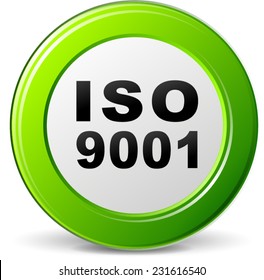 illustration of iso 9001 certification green icon