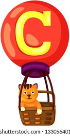 illustration of isolated  alphabet  B for cat on white