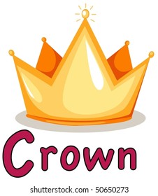 illustration of isolated  alphabet C for crown on white background