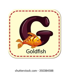 Illustration of isolated alphabet G for goldfish