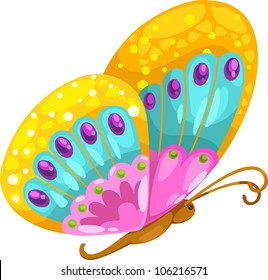 illustration isolated ALPHABET LETTER B-Butterfly.vector