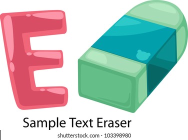 illustration isolated ALPHABET LETTER E-Eraser .vector