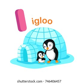 Illustration Isolated Alphabet Letter I Igloo.vector