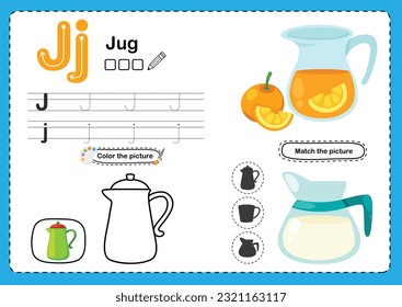 Illustration Isolated Alphabet Letter J-Jug