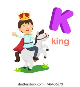 Illustration Isolated Alphabet Letter K King.vector