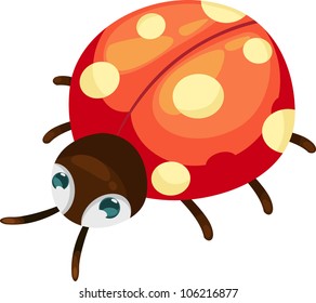 illustration isolated ALPHABET LETTER L-Ladybug .vector
