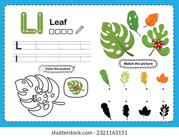 Illustration Isolated Alphabet Letter L-Leaf