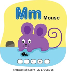 Illustration Isolated Alphabet Letter M-Mouse