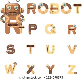 Illustration Isolated Alphabet Letter robot concept vector