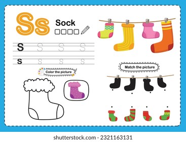 Illustration Isolated Alphabet Letter S - Sock