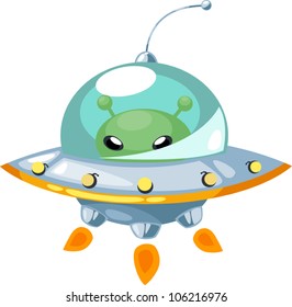 illustration isolated ALPHABET LETTER U-UFO.vector