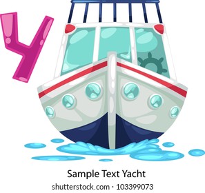 illustration isolated ALPHABET LETTER Y-Yacht .vector