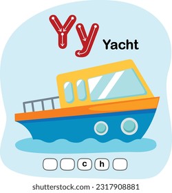 Illustration Isolated Alphabet Letter Y-Yacht