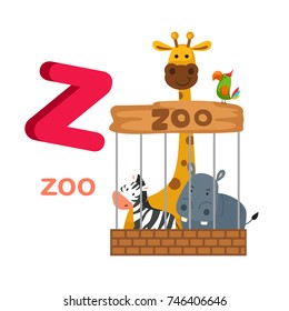 Illustration Isolated Alphabet Letter Z Zoo.vector