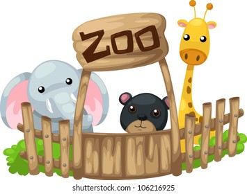 illustration isolated ALPHABET LETTER Z-Zoo .vector