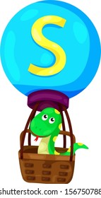 illustration of isolated  alphabet S for snake on white
